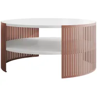 Mirjan24 Couchtisch, Bronze, Weiß, 1 Fächer, Rund, 75x40x75 cm,