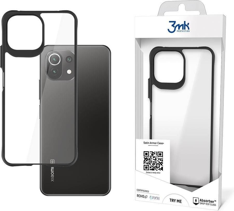 3MK SatinArmor + Case for Xiaomi Mi 11 Lite 4G / 5G / 11 Lite 5G NE Military Class (Xiaomi Mi 11 Lite), Smartphone Hülle, Transparent