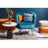 Kayoom Sessel Loulan 125, gemütlicher Cocktail-Sessel, edler Samtbezug (1-St), Cocktail-Sessel, Rückenlehne mit Ziernaht, Metallbeine in Gold