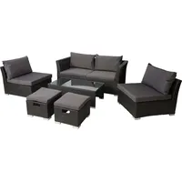 Mendler HWC-J36 Lounge-Set dunkelgrau