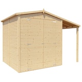 Bertilo Gerätehaus Apex 3 Plus  (Außenmaß inkl. Dachüberstand  (B x T): 344 x 210 cm, Holz, Natur)