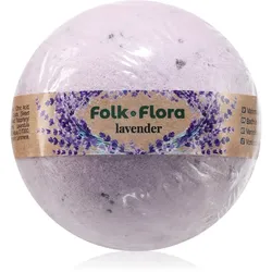 Folk & Flora Lavender Badebombe mit beruhigender Wirkung 130 g