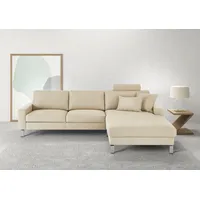 Candy 3C Candy Ecksofa »Lecce, wahlweise PUR-Schaumstoff oder Tonnentaschenfederkern«, Bett im 2,5-Sitzer, teilmotorische Schlaffunktion im Longchair, L-Form