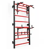 K-Sport Trainingsset Sprossenwand mit Dip Station/Klimmzugstange SCHWARZ|ROT No Size