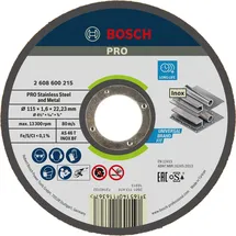 Bosch PRO Stainless Steel and Metal Trennscheibe 115 x 1,6 x 22,23 mm - 2608600215