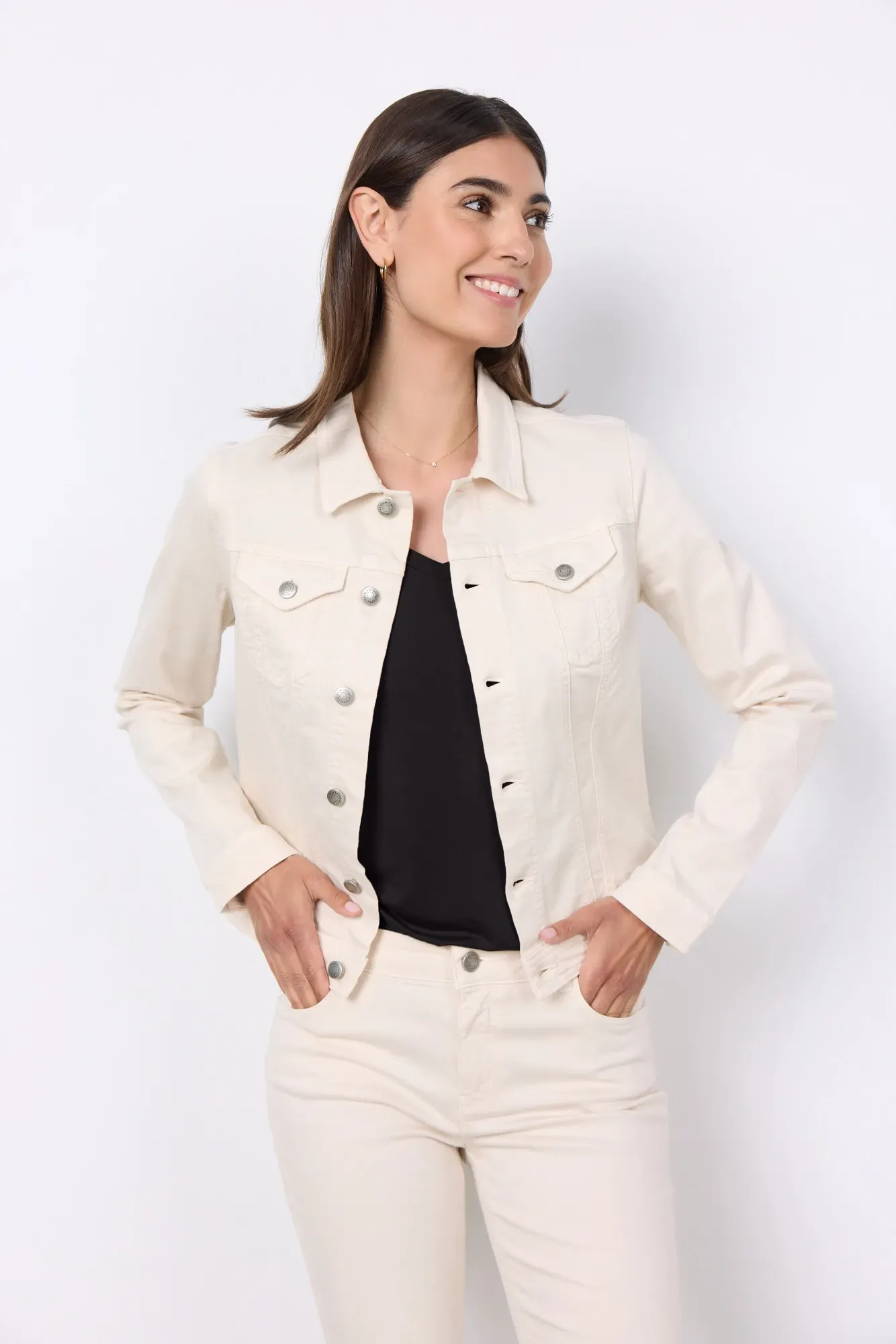 soyaconcept Jeansblazer »SC-ERNA 2«, Jeansjacke in taillierter Form und schönen Farben soyaconcept CREAM L (40)