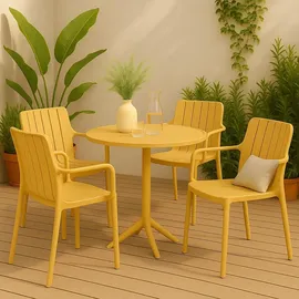 vortivo Gartenstuhl Stapelstuhl gelb 4er Set