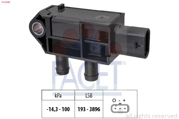 FACET Sensor, Abgasdruck 103440 für Audi