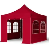 TOOLPORT 3x3m - mit 4 Seitenteilen Premium Dach Faltpavillon Pavillon rot