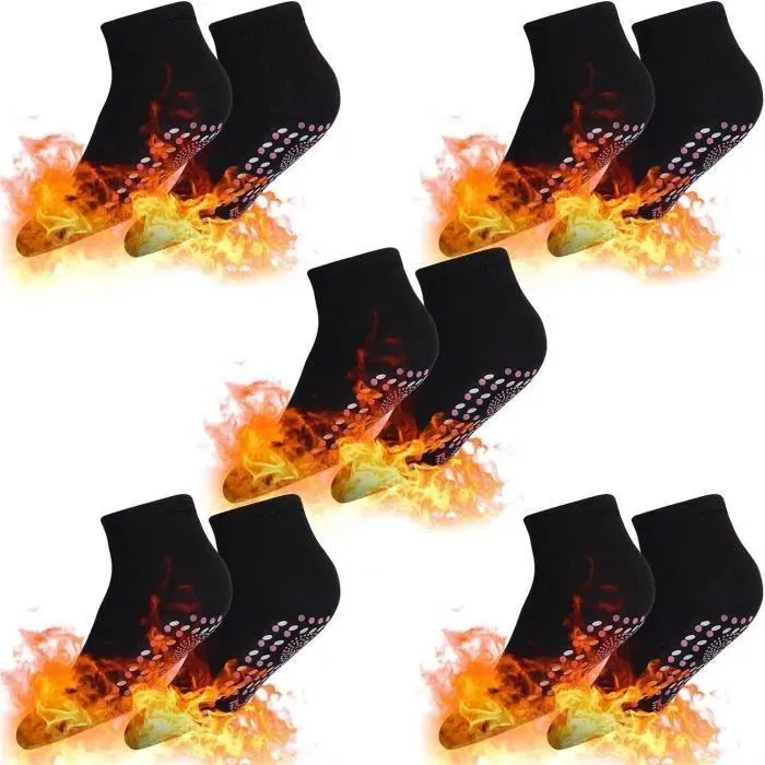 Chaussettes Chauffantes 5 Paires, Chaussettes d'hiver Auto-Chauffante Femme Homme, Chaussettes Hyperthermiques, Chaussette Thermique