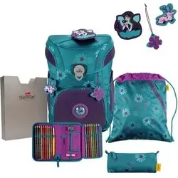 DERDIEDAS 8509177 5-teiliges Schulrucksack-Set ErgoFlex Easy Exklusiv Superflash Fairy Flower