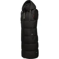 Navahoo Damen ärmellose lange Outdoorweste warme Winterjacke Schnuffelchen Black Gr. XS - XS
