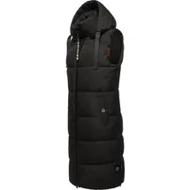 Navahoo Damen ärmellose lange Outdoorweste warme Winterjacke Schnuffelchen Black Gr. XS - XS