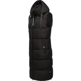 Navahoo Damen ärmellose lange Outdoorweste warme Winterjacke Schnuffelchen Black Gr. XS - XS