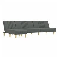 vidaXL Schlafsofa in L-Form Dunkelgrau 255x140x70 cm Stoff