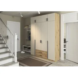 Rauch Wäscheschrank GAMMA 181 x 248 x 54 cm Eiche artisan/Champagner