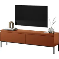 Selsey Bemmi TV-Lowboard TV-Schrank stehend, Ziegelrot mit Metallbeinen, 150
