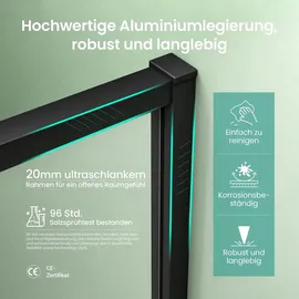 mai & mai Rav69K Eckdusche mit Schiebetür 90 x 90 cm Schwarz Sicherheitsglas