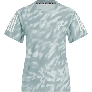 Adidas Own The Run Allover Print Kurzarm-t-shirt - Halo Mint / Mint Ton M