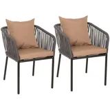 Proregal Gartenstuhl 75 x 55 x 55 cm anthrazit 2 St.