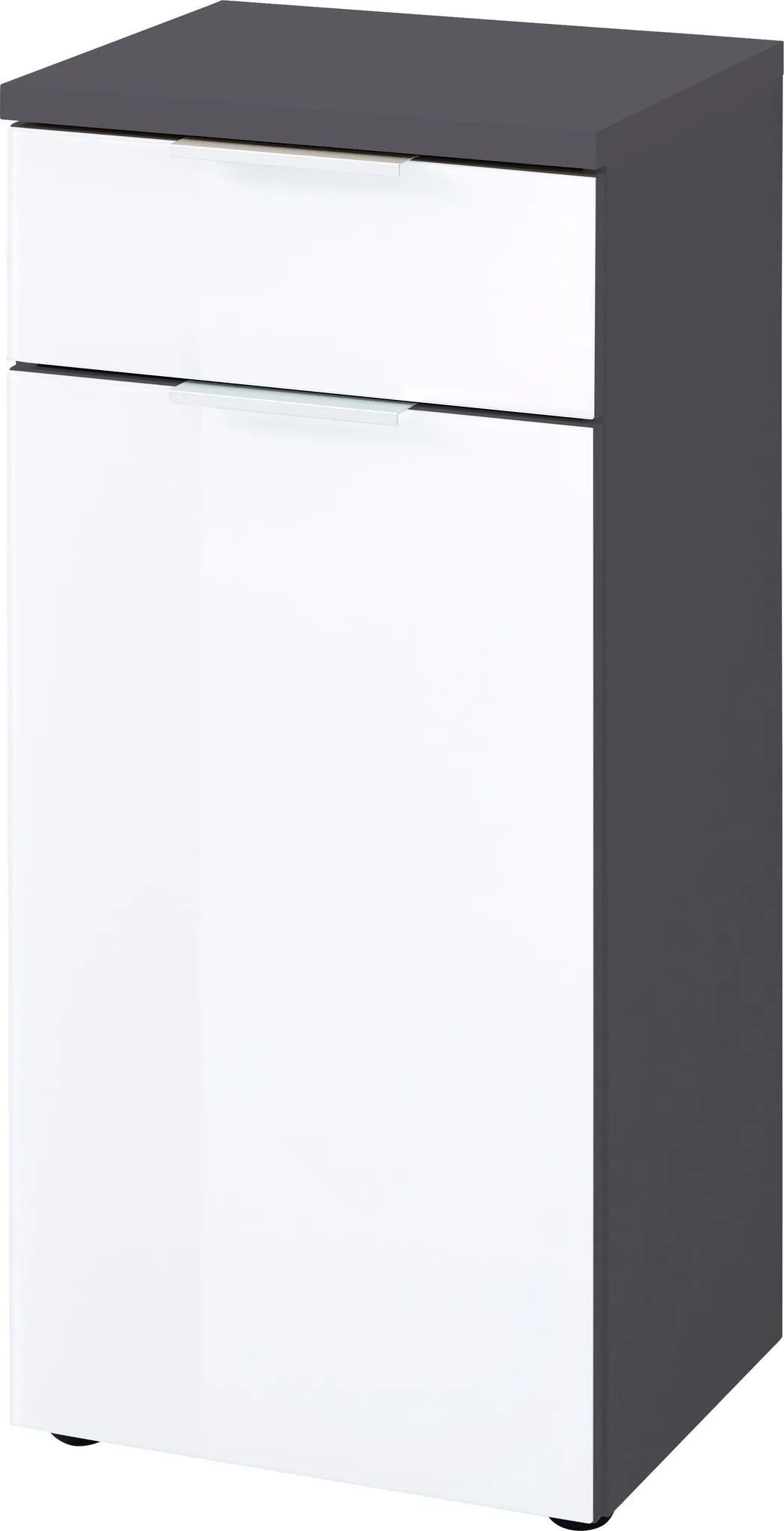 Unterschrank GERMANIA "Pescara" Schränke Gr. B/H/T: 39 cm x 86 cm x 34 cm, 1 St., weiß (graphit, glas) Badmöbelserien