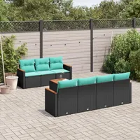 vidaXL Gartensofa-Set 8-tlg. schwarz