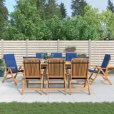 vidaXL Gartenstühle mit Auflagen 8 Stk. Massivholz Teak