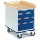 Rollcart Roll-Schubladenschrank 07-4357, 4 Schubladen, Ladefläche: 700x490 mm, Tragkraft: 150 kg