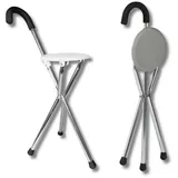 Rehaforum Gehstock mit Sitzfläche Aluminium klappbar bis 136 kg
