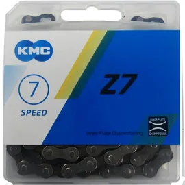 KMC Fahrradkette, Z7, 1/2" x 3/32", 114 Glieder, 7-fach, 18-21 Gang, grau-braun
