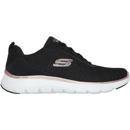 SKECHERS Flex Appeal 5.0 Uptake Sneakers, Black Mesh Rose Gold Trim, 41