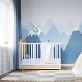 Relaxdays Puzzlematte mit Rand, Weiß,Grau