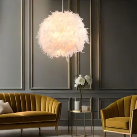 GLOBO Federlampe 1-flg. dimmbar 60 cm weiß Textil
