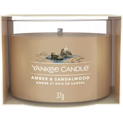 YANKEE CANDLE Glasvotivkerze AMBER & SANDALWOOD 37 g Duftkerze