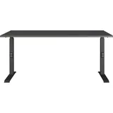 Germania Schreibtisch grafit rechteckig, C-Fuß-Gestell schwarz 160,0 x 80,0 cm