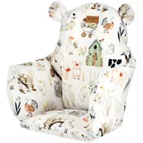 MBESZKA Hochstuhlbezug Ersatzbezug, Baby Sitzkissen Sitzauflage, kompatibel mit Ikea Hochstuhl Antilop, Wasserfest Öko-Tex Polsterung, Kinderhochstuhl Zubehör Design Bauernhof