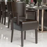 GGM Möbel 2er-Set Bistrostuhl | Leder | Dunkelbraun | Gastrostühle, Bistrostühle Gepolstert