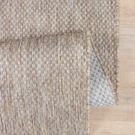 Sanat Melissa Outdoor Teppich Wetterfest - Balkon Teppich Wasserabweisend - Teppich für den Innen und Außenbereich, Terrasse, Garten, Wohnzimmer oder Küche - Beige, 80x150 cm