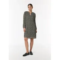 Comma, Kleid Plissiertes Chiffon-Kleid mit Leo-Print Beige 38