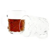 COFI Almina Bade 6 Teiliger Gläser-Set mit Henkel für Tee, Kaffee Transparent mit Muster