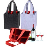 Filz Flaschenträger Bottlebag DBAILY Bierträger Flaschentasche 3 PCS Filztasche Flaschen Flaschenträger Wein Tasche mit Abnehmbaren Teiler Getränketasche Geschenke 6 Flaschen