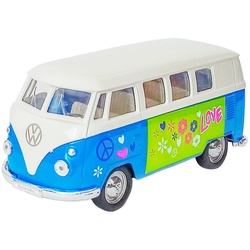 Welly Modellauto VOLKSWAGEN Bus T1 1963 VW Metall Modell Modellauto Auto Spielzeugauto Hippie 19 (Blau) blau
