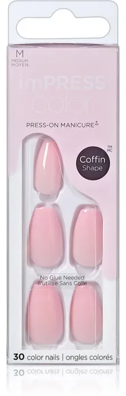 KISS imPRESS Color Medium künstliche Fingernägel Pink Dream 30 St.