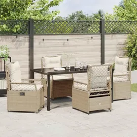 vidaXL Garten Essgruppe 5 pcs Beige Poly-Rattan