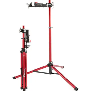 Feedback Sports Pro Mechanic Fahrradmontageständer - höhenverstellbar 107-170cm, drehbar, bis 34kg, rot/silber