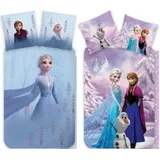 BrandMac Bettwäsche Disney Frozen - Die Eiskönigin - 2 x Bettwäsche-Set, 135x200 & 80x80, Baumwolle, 100% Baumwolle bunt
