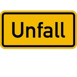 Schild Unfall, Aluminium, reflektierend RA1 (Typ 1), 600x300 mm