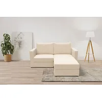 2-Sitzer DOMO COLLECTION "800015, als Sitzmöbel oder Schlafgelegenheit nutzbar, Schlafsofa", beige (creme), B:178cm H:90cm T:80cm, 100% Polyester, Sofas, Sitzfläche mit Federkern, inkl. 2 Rückenkissen