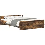 vidaXL Bettgestell 140 x 200 cm Räuchereiche