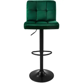 ML-Design Barhocker 2Er Set aus Samt Grün Gepolsterter Barstuhl mit Rückenlehne